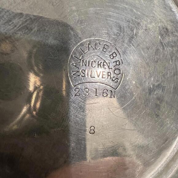 Vintage Wallace Silverplate Teapot, Sugar Creamer Set “M” Engraved Regency MCM - Picture 8 of 9